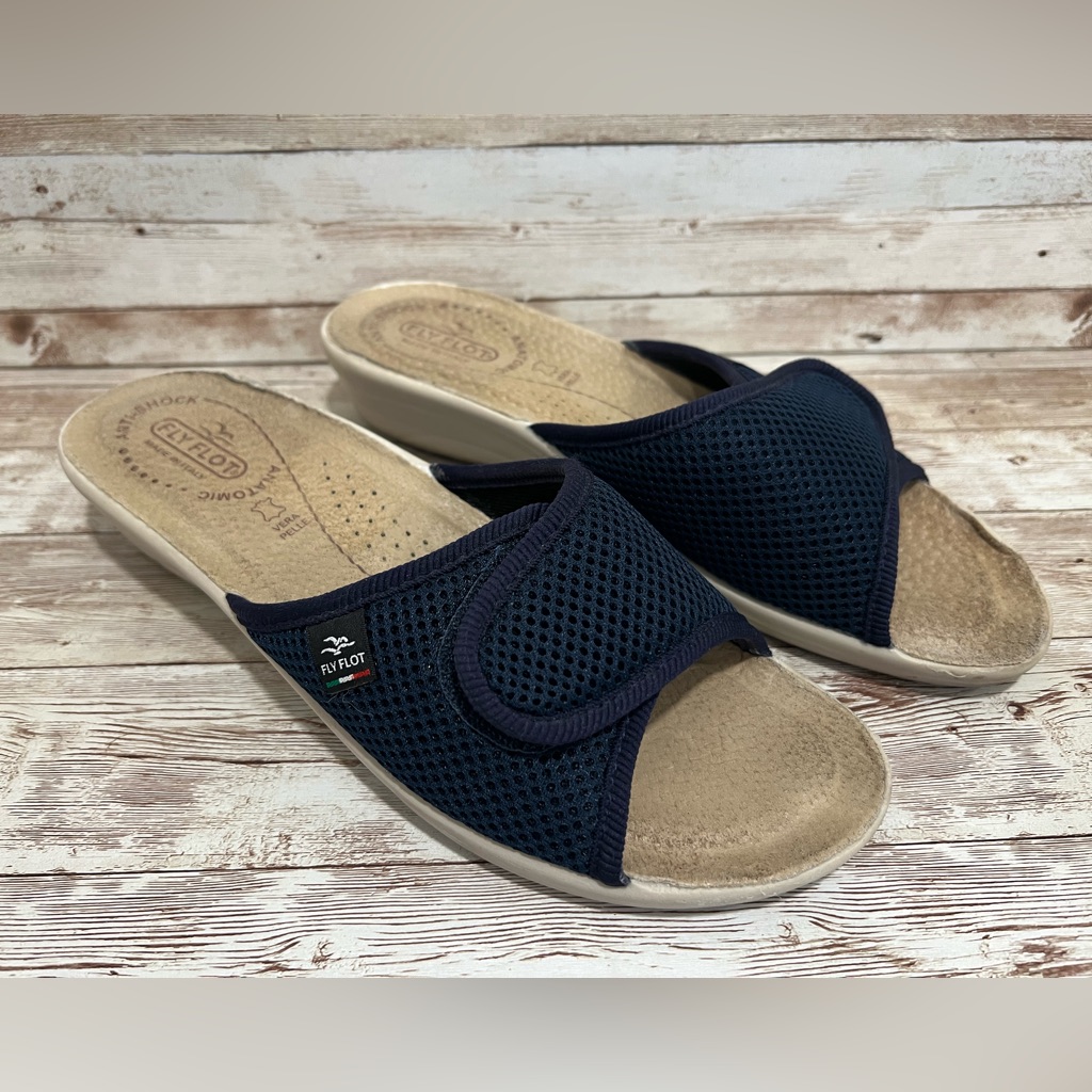 Women’s Size 40 Made In Italy Flyflot Adjustable Strap Sandal Slides